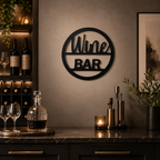 Wine Bar Text Sign Metal Art Wall Decor