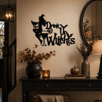 Drink Up Witches Sign Metal Art Wall Decor