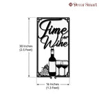 Time For Wine Sign Frame Metal Art Wall Decor