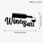 Wine Bottle with Glass Bar Sign Metal Art Wall Decor