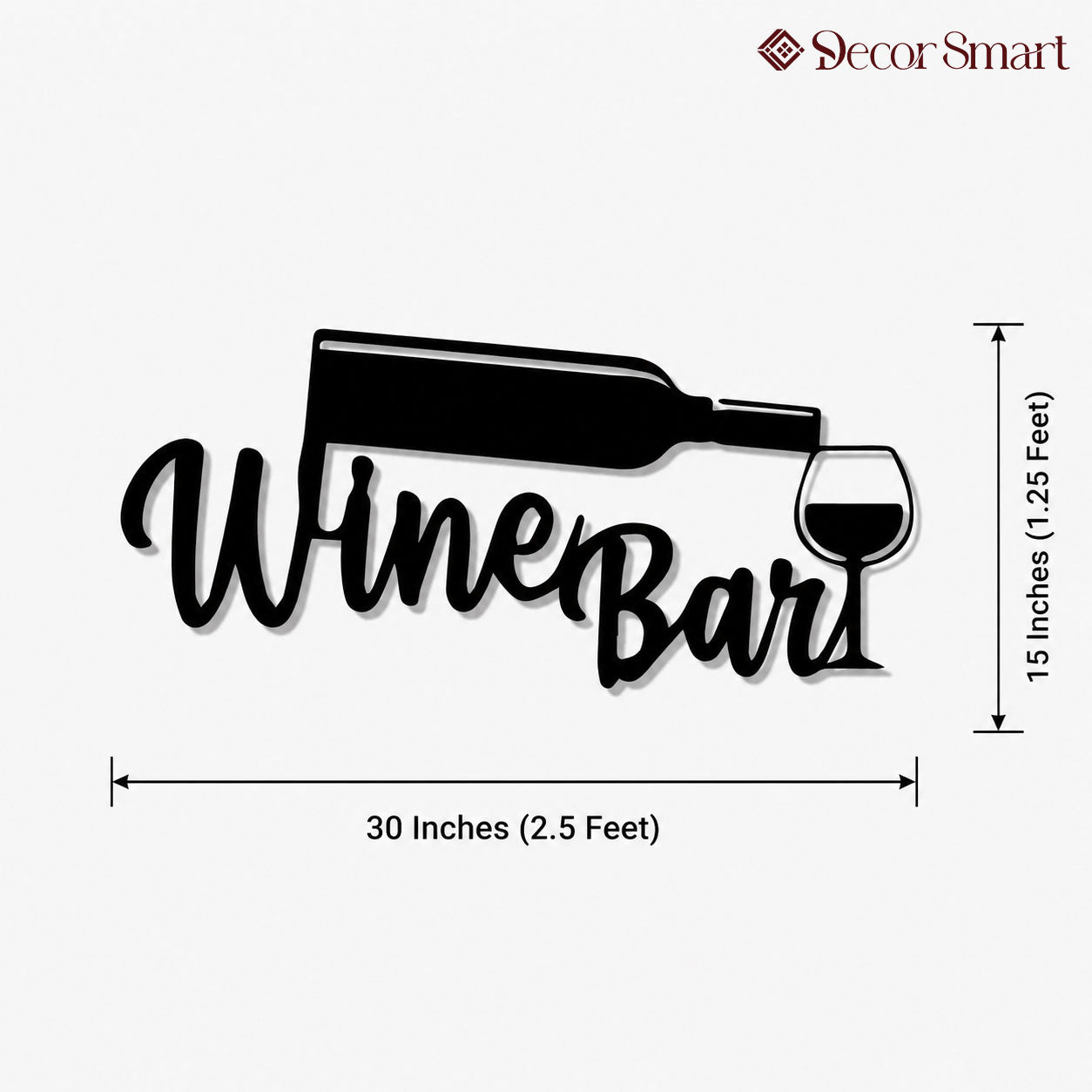 Wine Bottle with Glass Bar Sign Metal Art Wall Decor