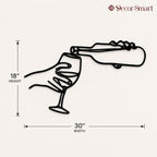 Pouring Wine In the Glass Metal Art Wall Decor