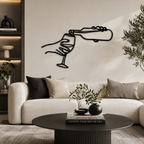 Pouring Wine In the Glass Metal Art Wall Decor