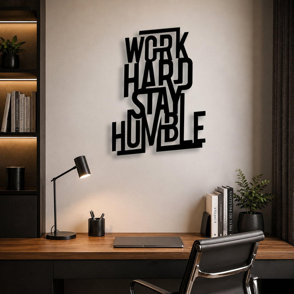 Work Hard Stay Humble Metal Art Wall Decor