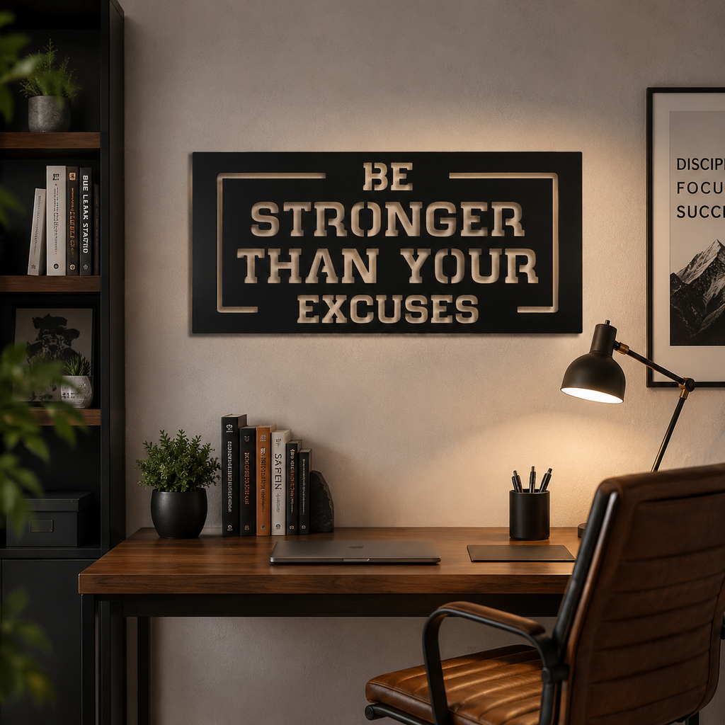 Be Stronger Than Your Excuses Metal Art Wall Decor
