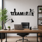 Motivation Quote Team Work Metal Art Office Wall Decor