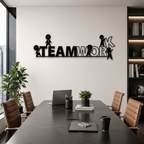 Motivation Quote Team Work Metal Art Office Wall Decor