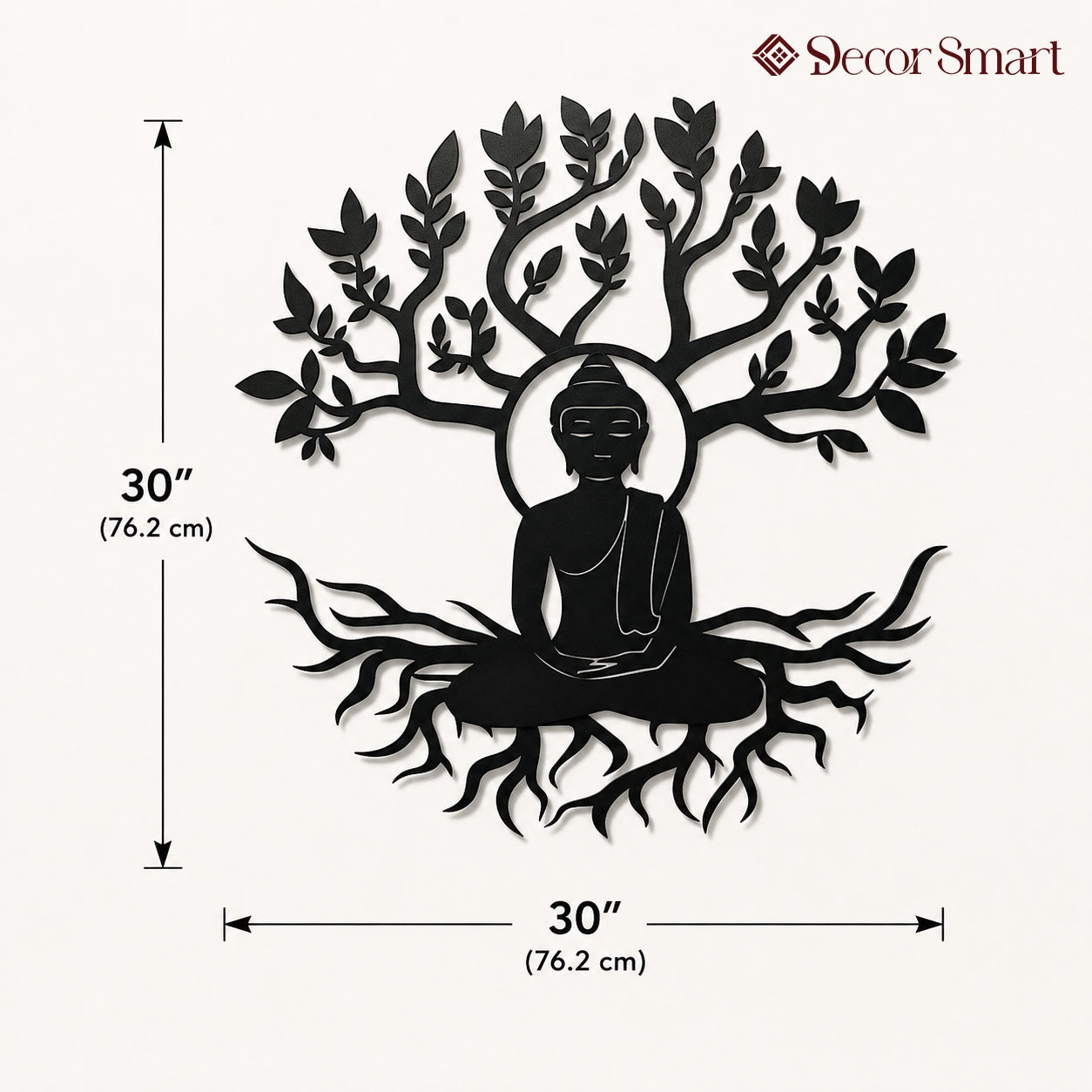 Buddha Tree Peaceful Meditation Metal Art Wall Decor