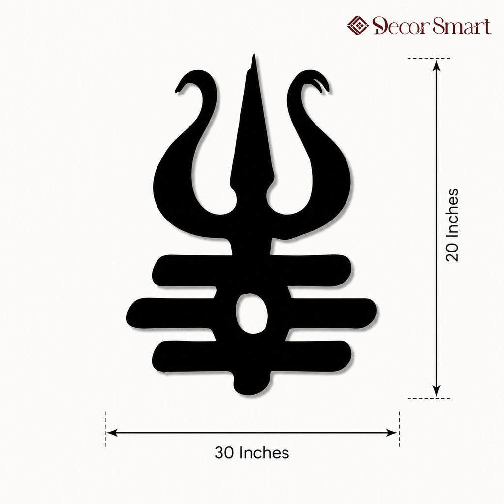 Trishul Design Metal Art Devotion Wall Decor