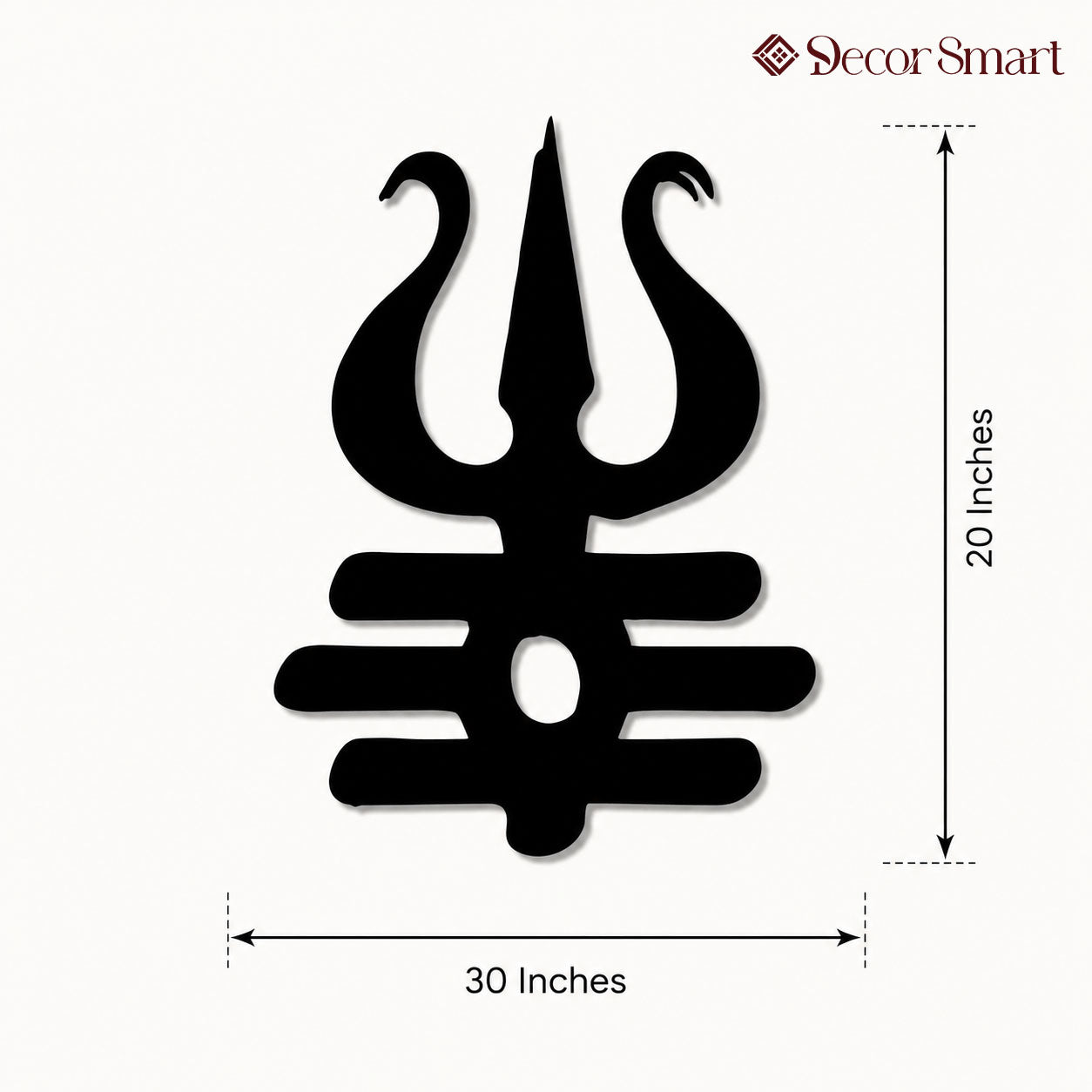 Trishul Design Metal Art Devotion Wall Decor