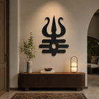 Trishul Design Metal Art Devotion Wall Decor