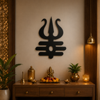Trishul Design Metal Art Devotion Wall Decor