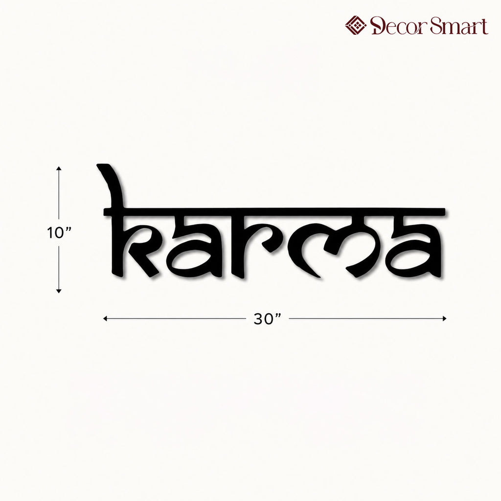Karma Spiritual Reminder Metal Art Devotion Wall Decor