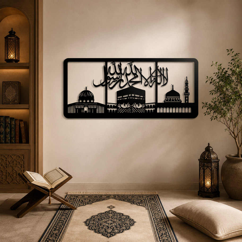Makka Madina Masjid Metal Art Islamic Wall Decor