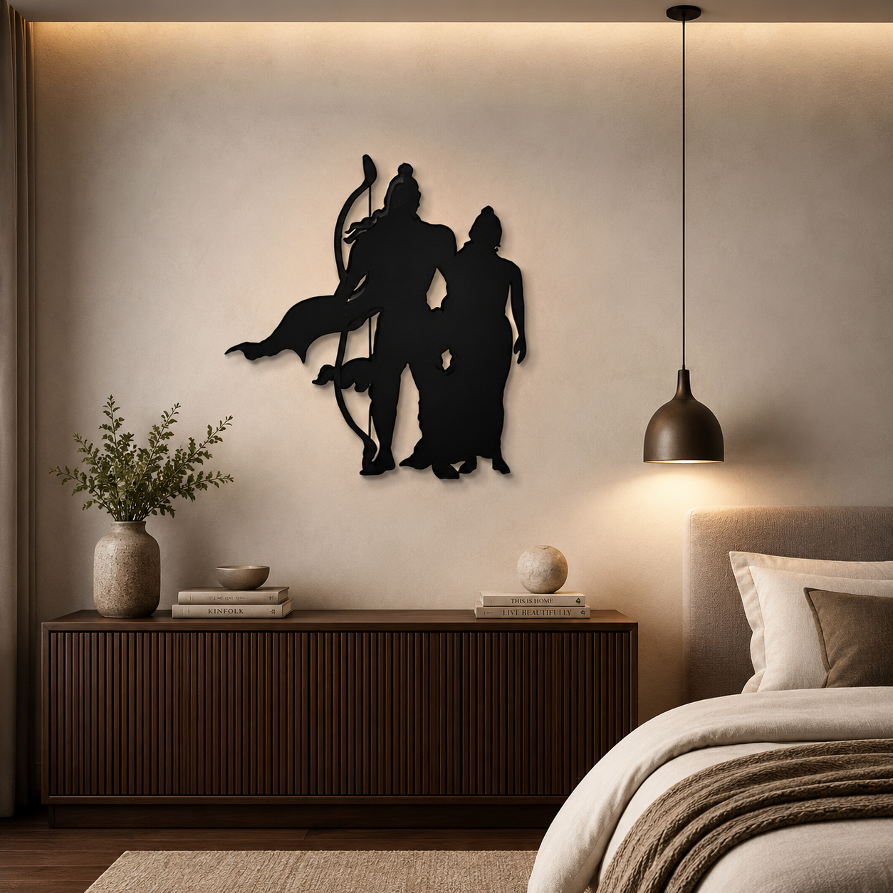 Shree Ram with Sita Metal Art Devotion Wall Decor