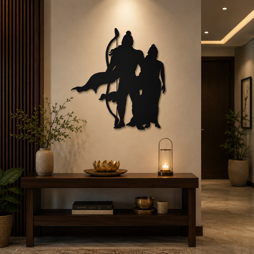 Shree Ram with Sita Metal Art Devotion Wall Decor