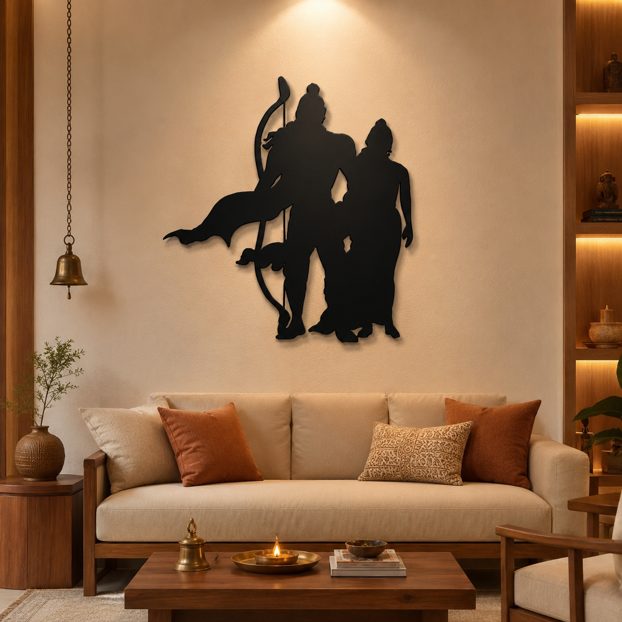 Shree Ram with Sita Metal Art Devotion Wall Decor