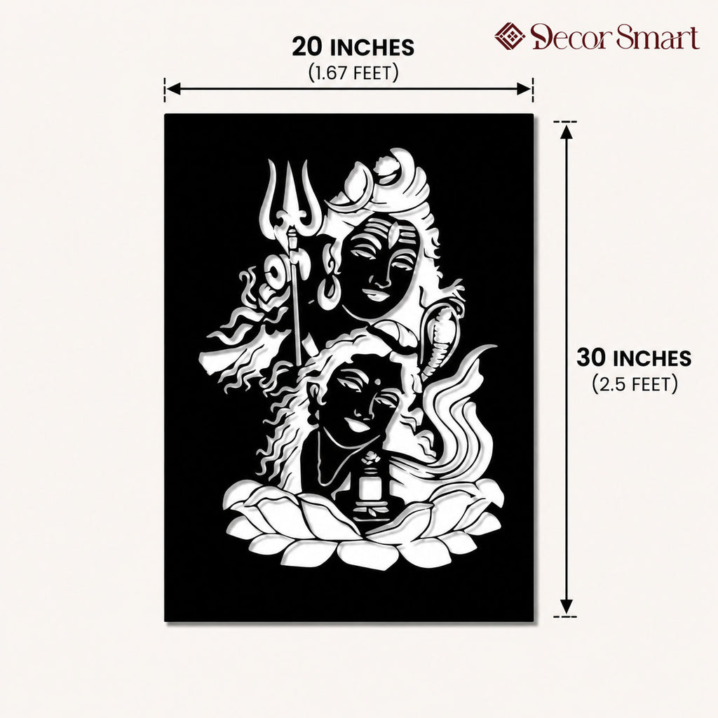 Lord Shiva with Parvati Modern Metal Art Wall Decor