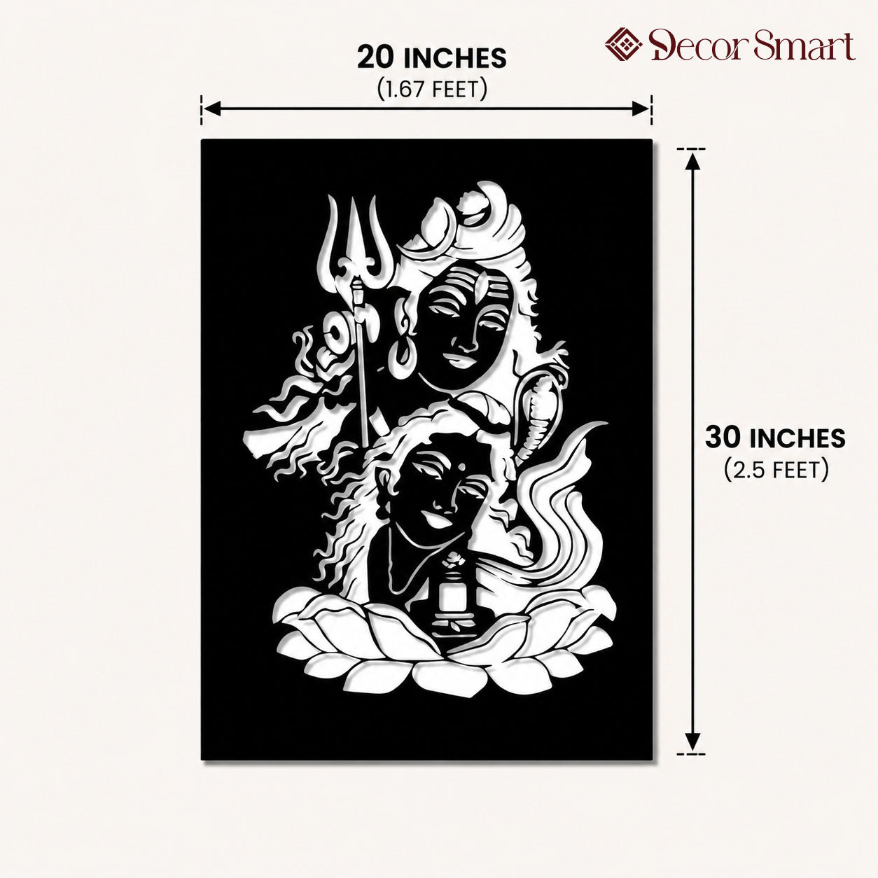 Lord Shiva with Parvati Modern Metal Art Wall Decor