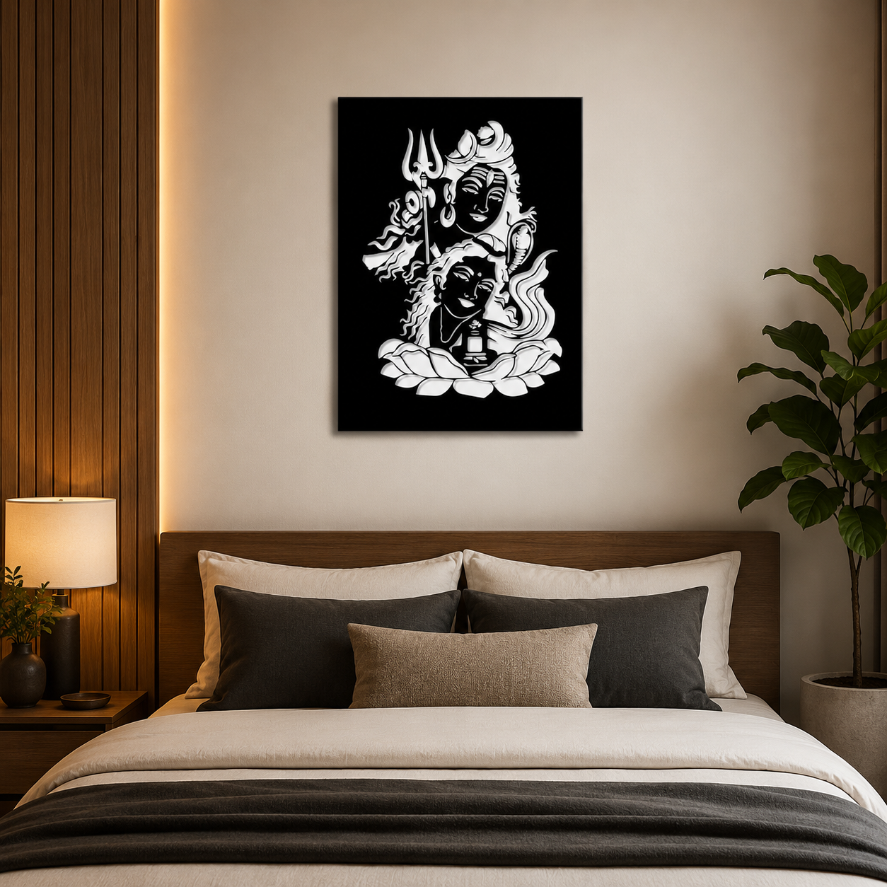 Lord Shiva with Parvati Modern Metal Art Wall Decor