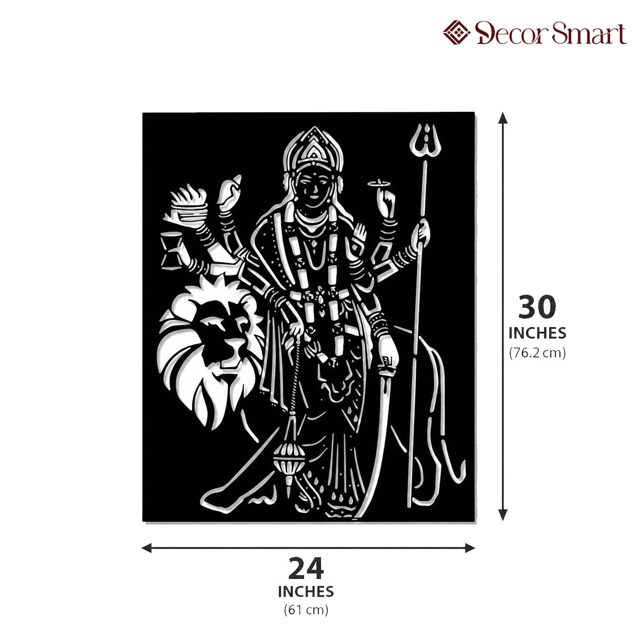 Sherawali Mata Design Metal Art Wall Decor