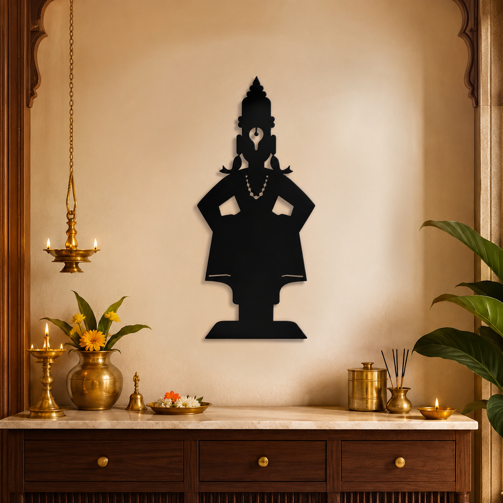 Lord Vitthal Maharashtrian Devotional Metal Art Wall Decor