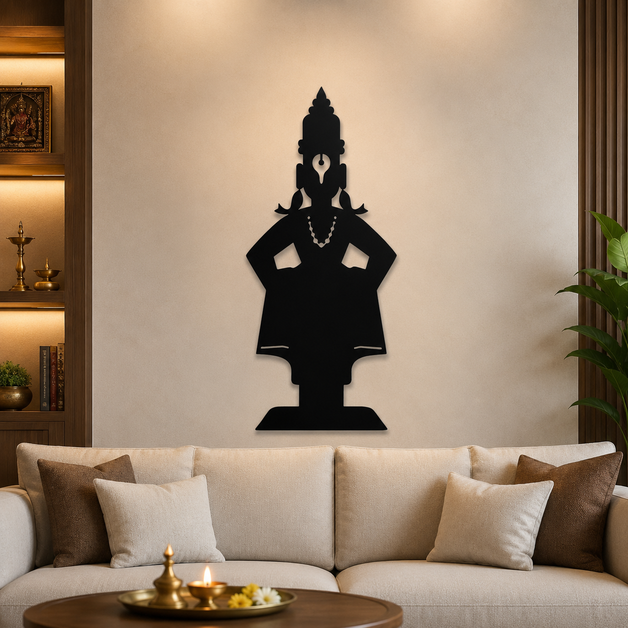 Lord Vitthal Maharashtrian Devotional Metal Art Wall Decor
