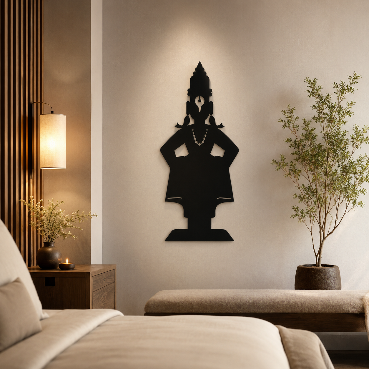 Lord Vitthal Maharashtrian Devotional Metal Art Wall Decor