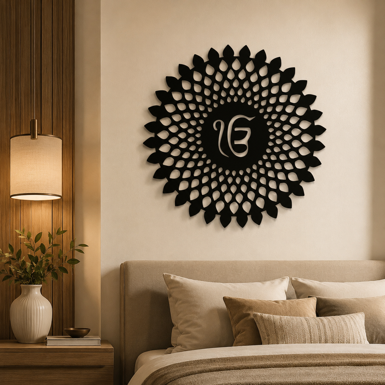 Ikk Onkaar Sacred Sikh Symbol Metal Art Wall Decor