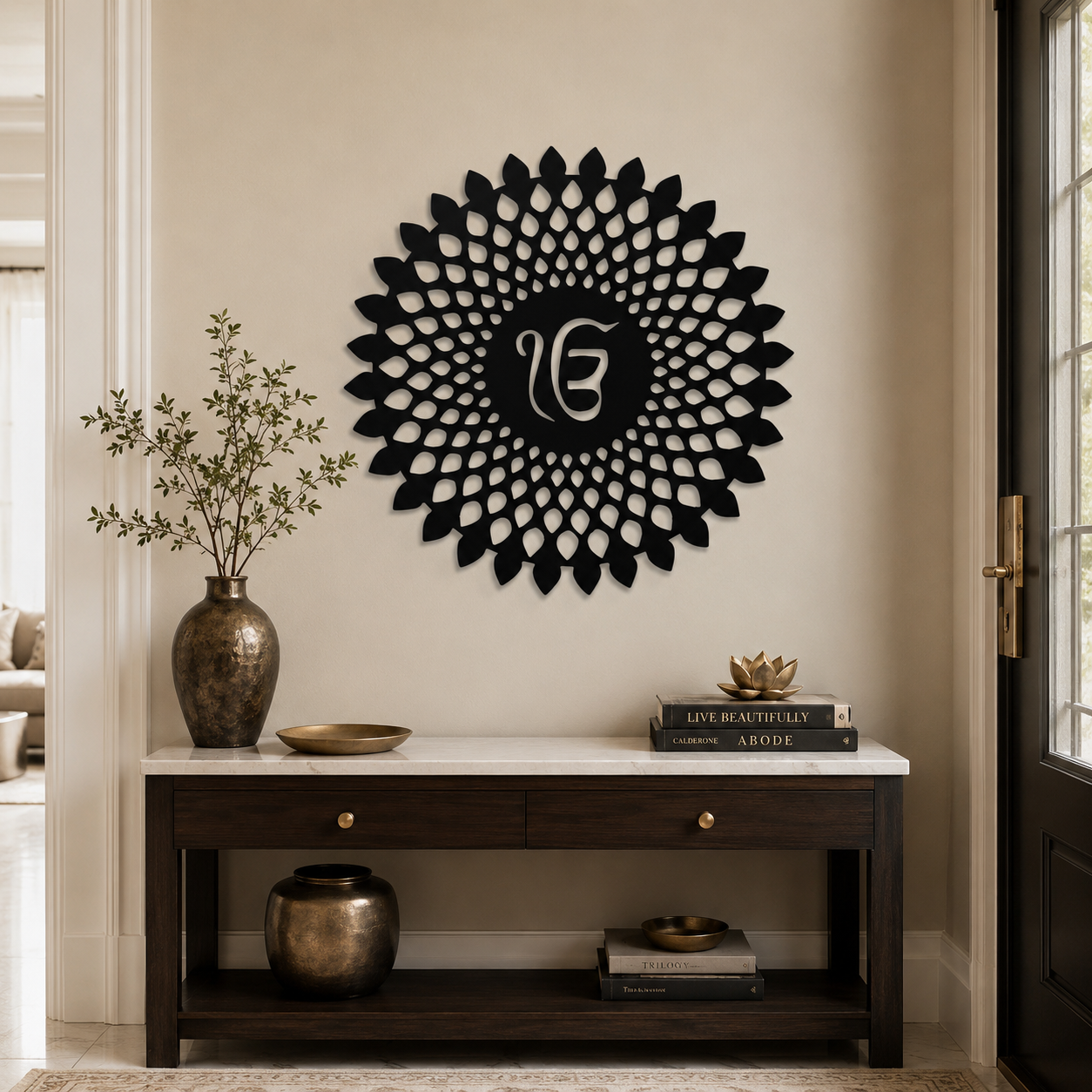 Ikk Onkaar Sacred Sikh Symbol Metal Art Wall Decor