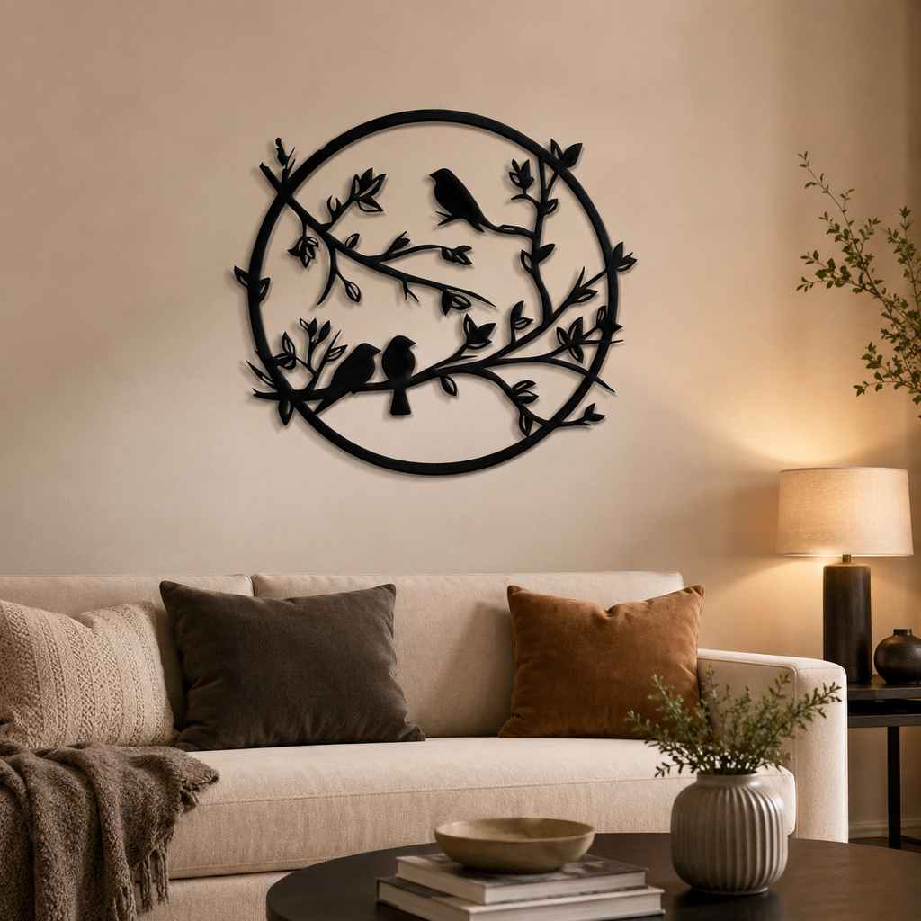 Toucan Birds on Tree Metal Art Wall Decor