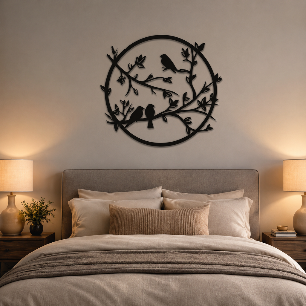 Toucan Birds on Tree Metal Art Wall Decor