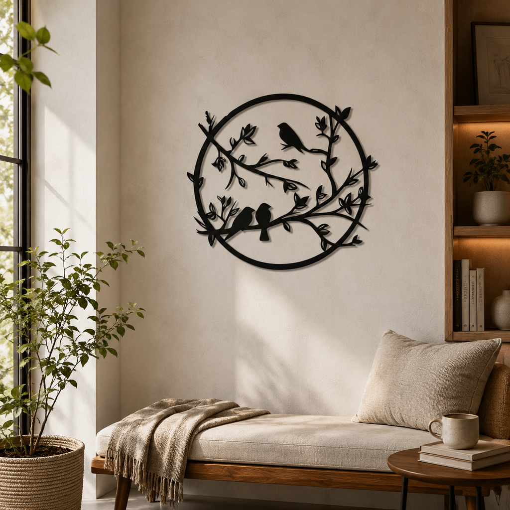 Toucan Birds on Tree Metal Art Wall Decor