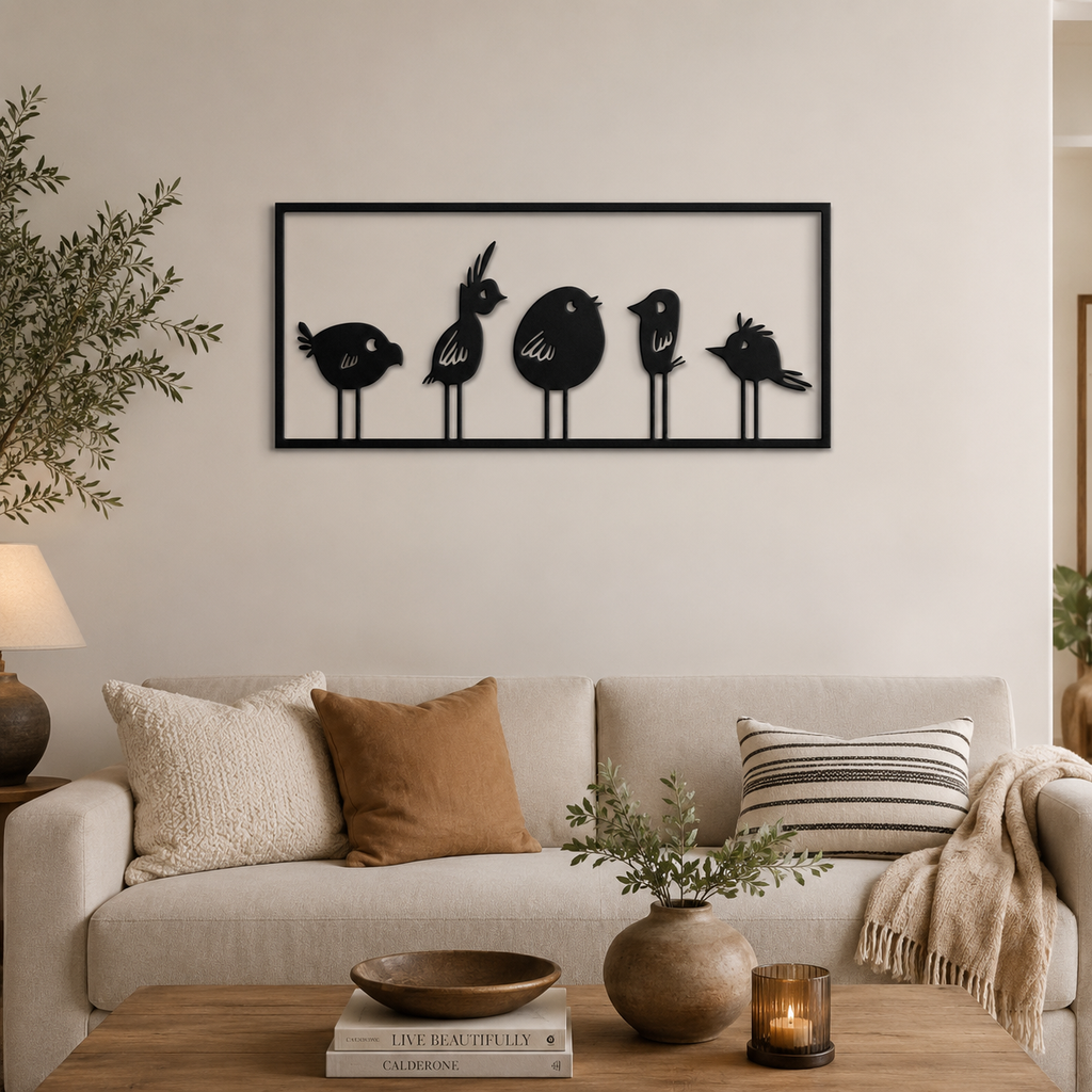 Beautiful Modern Style Bird Art Metal Artwork Wall Decor