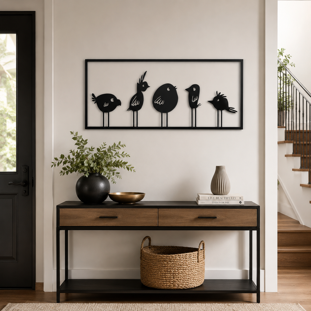 Beautiful Modern Style Bird Art Metal Artwork Wall Decor