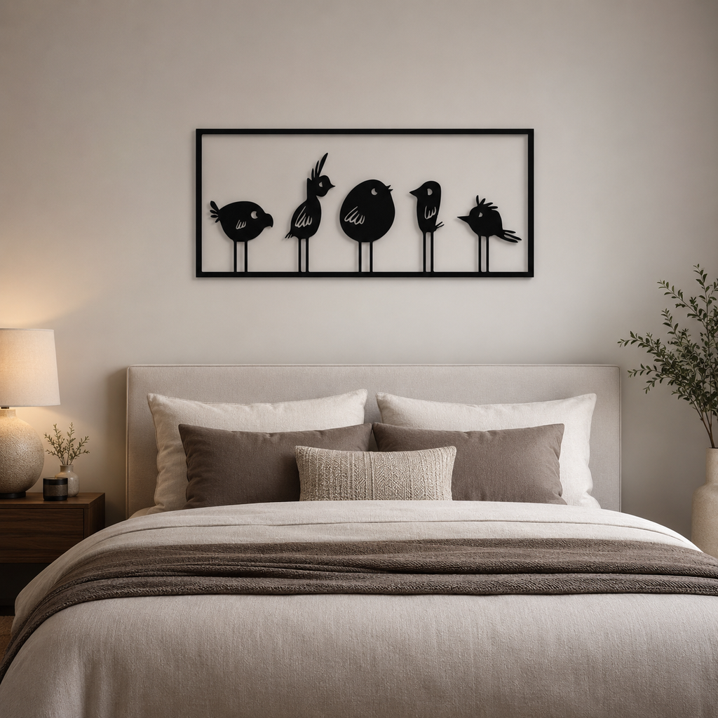Beautiful Modern Style Bird Art Metal Artwork Wall Decor
