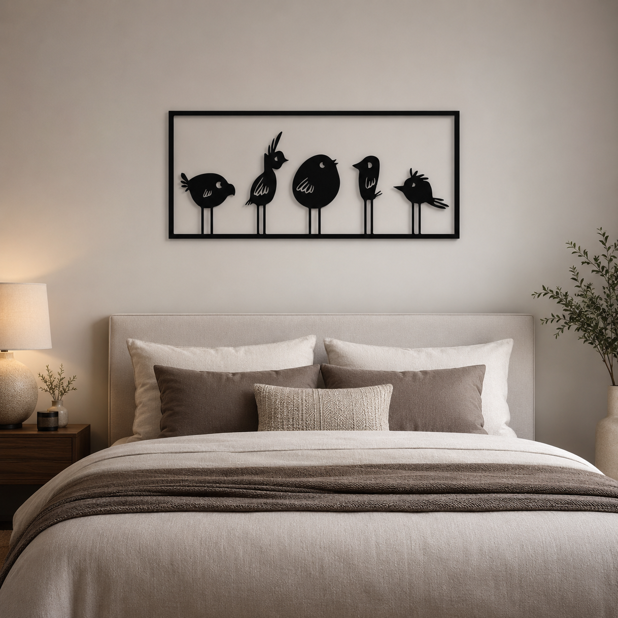 Beautiful Modern Style Bird Art Metal Artwork Wall Decor