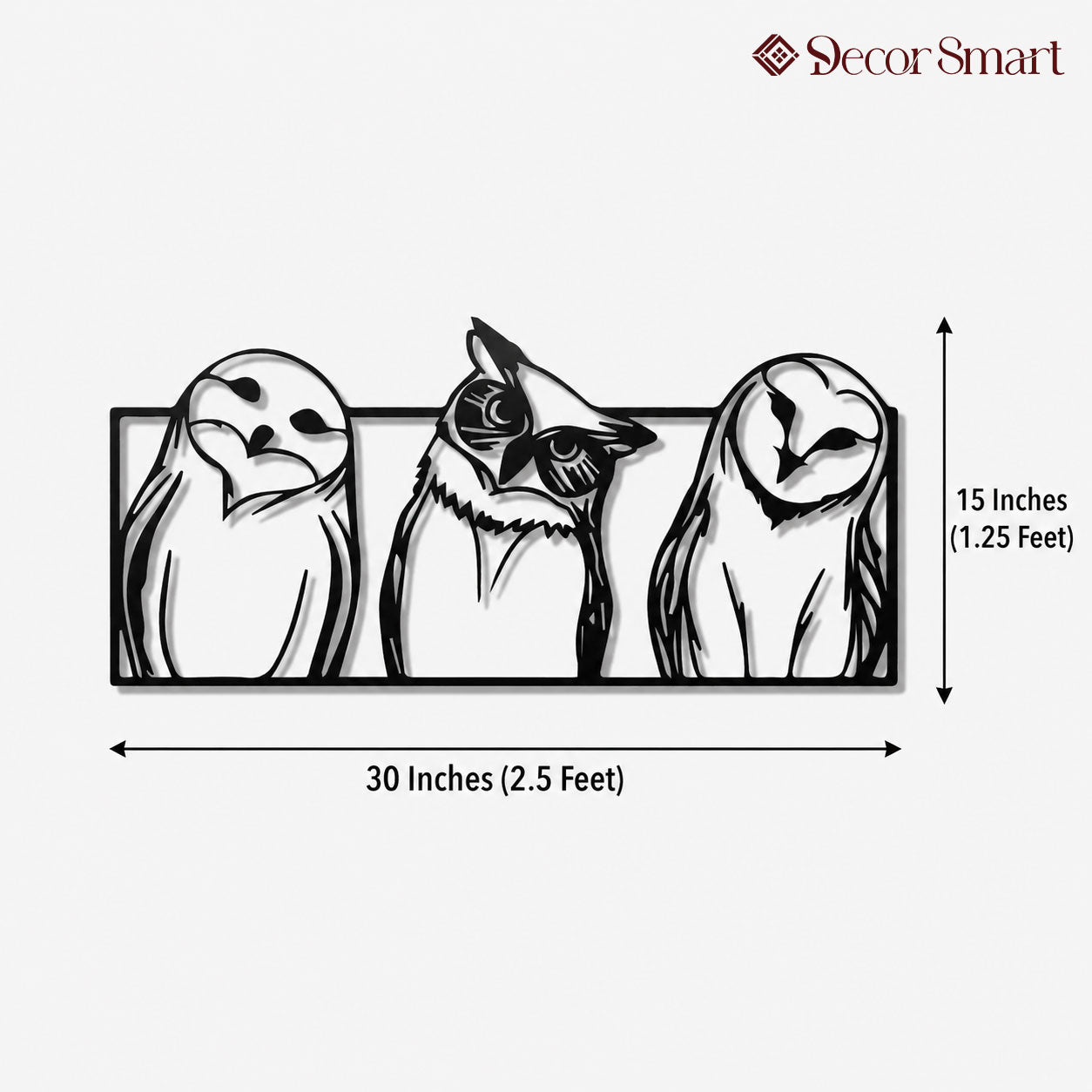 Snowy Owl Modern Design Metal Art Wall Decor