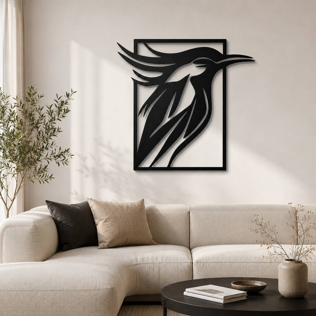 Beautiful Sparrow Frame Modern Design Metal Art Wall Decor