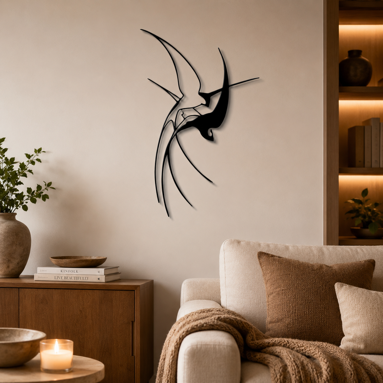 Hummingbird Modern Design Metal Art Wall Decor