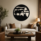 Silhouettes of Man & Horse Metal Art Wall Decor