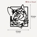 Abstract Design Cat Face Metal Art Animal Wall Decor