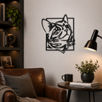 Abstract Design Cat Face Metal Art Animal Wall Decor