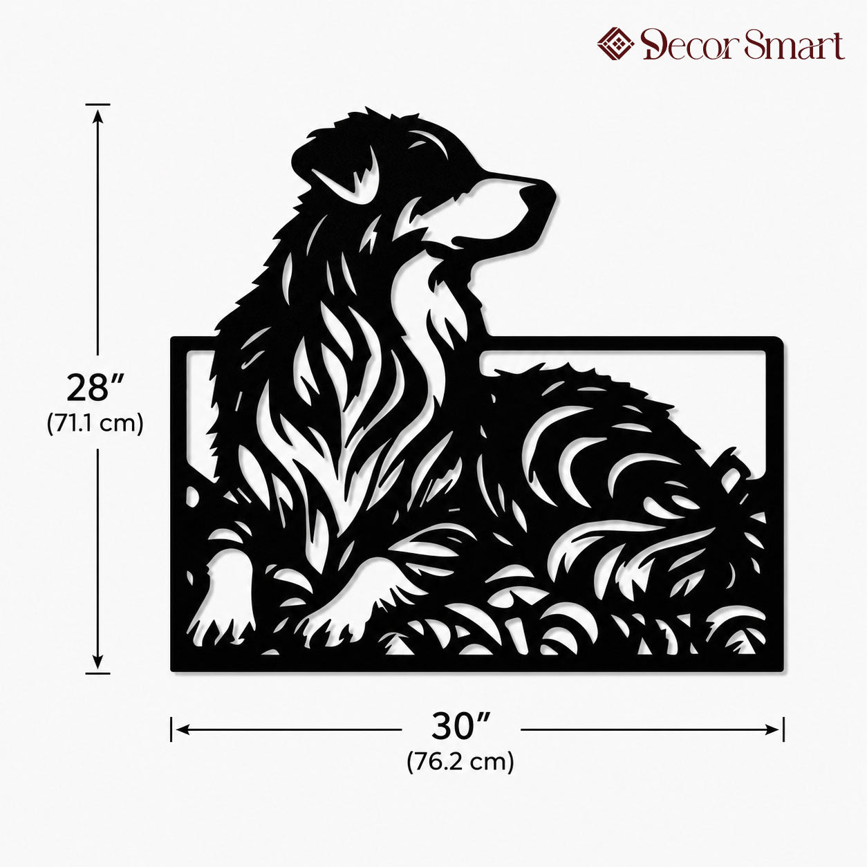 Beautiful Dog Silhouette Abstract Lines Metal Art Wall Decor