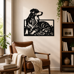 Beautiful Dog Silhouette Abstract Lines Metal Art Wall Decor