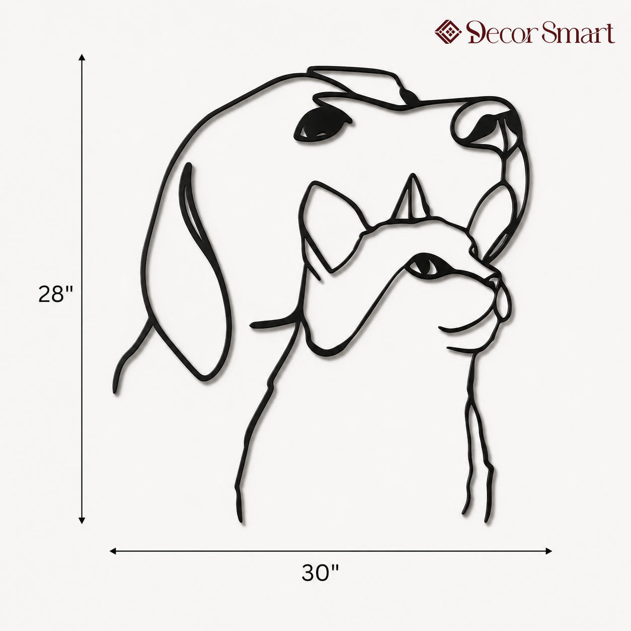Dog & Cat Line Art Design Metal Art Wall Decor
