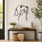 Dog & Cat Line Art Design Metal Art Wall Decor