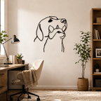 Dog & Cat Line Art Design Metal Art Wall Decor