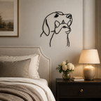 Dog & Cat Line Art Design Metal Art Wall Decor