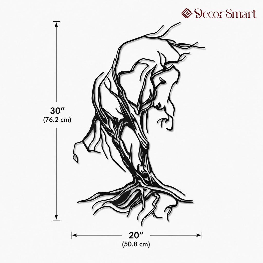 Tree Roots Design Horse Metal Art Wall Decor